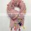 wholesale latest shawl with fringe italy design girl colorful hijab spring cotton scarf