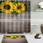 i@home sunflower 3D digital print waterproof polyester shower curtain for bathroom