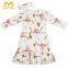 Boho Style Long Sleeve Floral Skull Ruffle Baby Girl Casual Dress