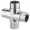 4 Ways Handrail Pipe Fitting Steel Elbow 304 Stainless Cross Shape Tube Connector Elbow
