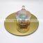 Mirror Glass Charger Plates With Decorative Beads Around