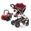 Baby Stroller 3 In 1 For 0-3 Years Baby Prams With Removable Shopping Basket