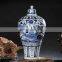 Old Chinese Yuan Dynasty Hand Painted Blue White Vase Pot