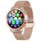 V25 Lady Smart Watch With Stainless Steel Golden Round Screen Body Temperature Smart Watch V25