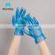 Cheapest Price Custom Size Powder Free Blue Machinery Pvc Vinyl Anti-Slip Food Single Use Hand Gloves For Multi Purpose