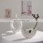 Modern Decorative Handmade Art Porcelain Matte White Creative Shape Ceramic Pot Irregular Flower Vase Nordic INS Style