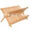 Unique Wooden Plate Rack Restaurant Premium Foldable Coffee Cup Storage Holder Drainer