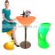 LED plastic chairs /outdoor IP65 led furniture commercial table event party wedding light up plastic high chair for bar table