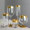 Gold Rimmed Champagne Wine Water Tumbler Drinking Glass Cups For Home And Bar