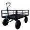 TC4206 Heavy Duty Garden Utility Wagon Cart Mesh Steel Garden Trolley with 16 Inch 4.00-8 Pneumatic Wheel