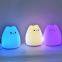 Farbenfrohes kleines Katzen-Silikon-LED-Nachtlicht aus Weichsilikon für Kinder, Tischlampe für das Schlafzimmer, nachts mit berührungsgesteuertem Farbwechsel, siliconas