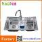double bowl commercial kitchen stainless steel sink HD8343