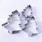 YangJiang factory manufature high quality 3pcs christmas shape stainless steel Baking cutters molds