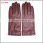 2016 ladies simple style wine red cheap leather gloves