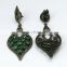 Diamond Jewelry !! Emerald & Diamond 925 Sterling Silver Earring, Wholesale Silver Jewelry, Handmade Silver Jewelry