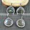LFD-008P ~ Druzy Faceted Labradorite Pave Crystal Rhinestone Pendant Drop Shape Charms Jewelry For Making Necklace Pendants