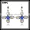 2016 Blue Color Fancy Design New Charm Fashion Crystal Rhinestone Leaf Flower Dangle Earrings