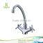 kx82402 chrome finishing kitchen faucet with gooseneck long neck double handles deck mounted