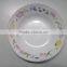 Mid east hot design ceramic deep cut edge plate with flower/lowest price soup plate