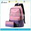 China Bags Factories Produce And Sale Purple Canvas Backpack With Purse Set