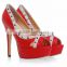 2016 latest fashion shoes red bottom heels shoes golden women