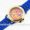2015 new colorful strap alloy case plating silicone watch