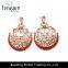 Bohemia ethnic jewelry golden alloy orange crystal round drop earrings jewelry for women fashion jewelry
