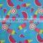 2015 new summer fashion cartoon printed nylon lycra fabric for girls swimwear