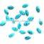 4 x 8mm Half Marquise Light Turquoise Flat Back Acrylic Cabochon Nail Art