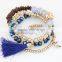 Latest design fashion bohemian multirow beaded tassel beacelet