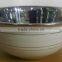 Yellow Colored Mixing Bowl with Stainless Steel..