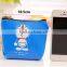 Fancy Promotion gift PU Leather Zipper Mini small cheap cartoon blue Doraemon printing pouch wallet euro coin purse wholesale