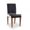 Black and white mixed color pu dining chair with steel legs