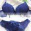 Adjusted-straps 3/4 Cup Three rows two buckle Cotton Lace Embroidery Sexy Lingerie Bra set Push up Underwear Set