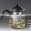 Wholesale Straight Glass flower Tea Pot/teapot with Stainless Steel strainer screen (borosilicate with PV Handle)