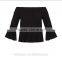 Chinese Factory Direct Wholesale Textured Ruffle Off Shoulder Woman Long Sleeves Top Shirt