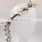 New arrived mixed color flower hairband, cloth flower with long leaf hair headband