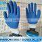 nylon knitted black latex coated wrinkle finish palm working gloves