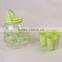 wholesale hot sell plastic green juice dispenser juice jar whit one bibcocks with five cups for store beverage