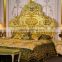 European Italian Designed Royal Palace Furniture Set, Elegant Bouquet with Vase Decorated Bedroom Furniture Set