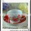 High Quality150ml China Red Branch Design Coffee Cup And Saucer