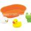 pvc water baby bath toys, cartoon baby bath toys with EN71, soft plastic baby bath floating duck toys