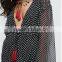 Cheap chiffon Polka Dot Plunge neck Tassel detail Wide-cut sleeves Ruffle trims Festival Smock Dress