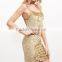 Summer Gold Bodycon Dress Backless Velvet Womens Sexy Dresses Party Night Club Sleeveless Dress