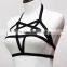 Womens Sexy Goth black Harness Strappy Body Caged Bra