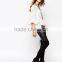 China factory OEM ODM 2015 new fashion customized Semi-sheer finish Top With Cut Out Detail