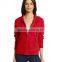 china promotional custom supreme quality polyester / cotton zipper long sleeve plain sport hoodie for women