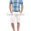 Orange Skinny Short Sleeve check Buttoned Shirt