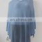 factory wholesale v neck 14gg flat knitted women summer poncho