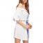 Blue Stripe Top Design Fashion Off The Shoulder Women Loose Sexy Long Shirt Dress